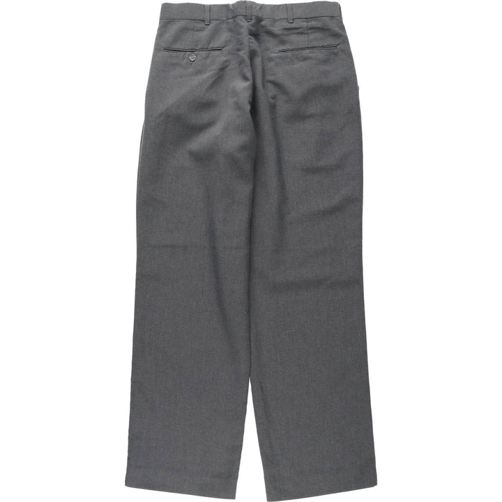 80s-90'S Town Craft Two-Pleat Slacks Pants, Made in USA, Men's W32 (approx.), Vintage polyester gray type Vintage Second Hand