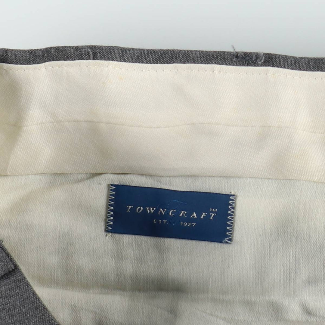 80s-90'S Town Craft Two-Pleat Slacks Pants, Made in USA, Men's W32 (approx.), Vintage polyester gray type Vintage Second Hand