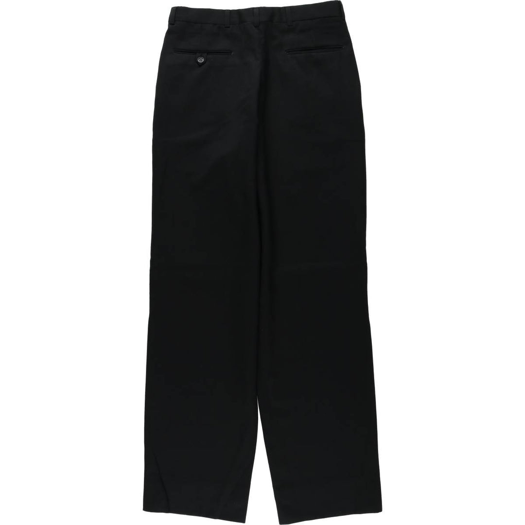 Embassy Square Two-Pleat Wool Trousers, Men's Size W31 (approx.), Vintage wool black type Vintage Second Hand