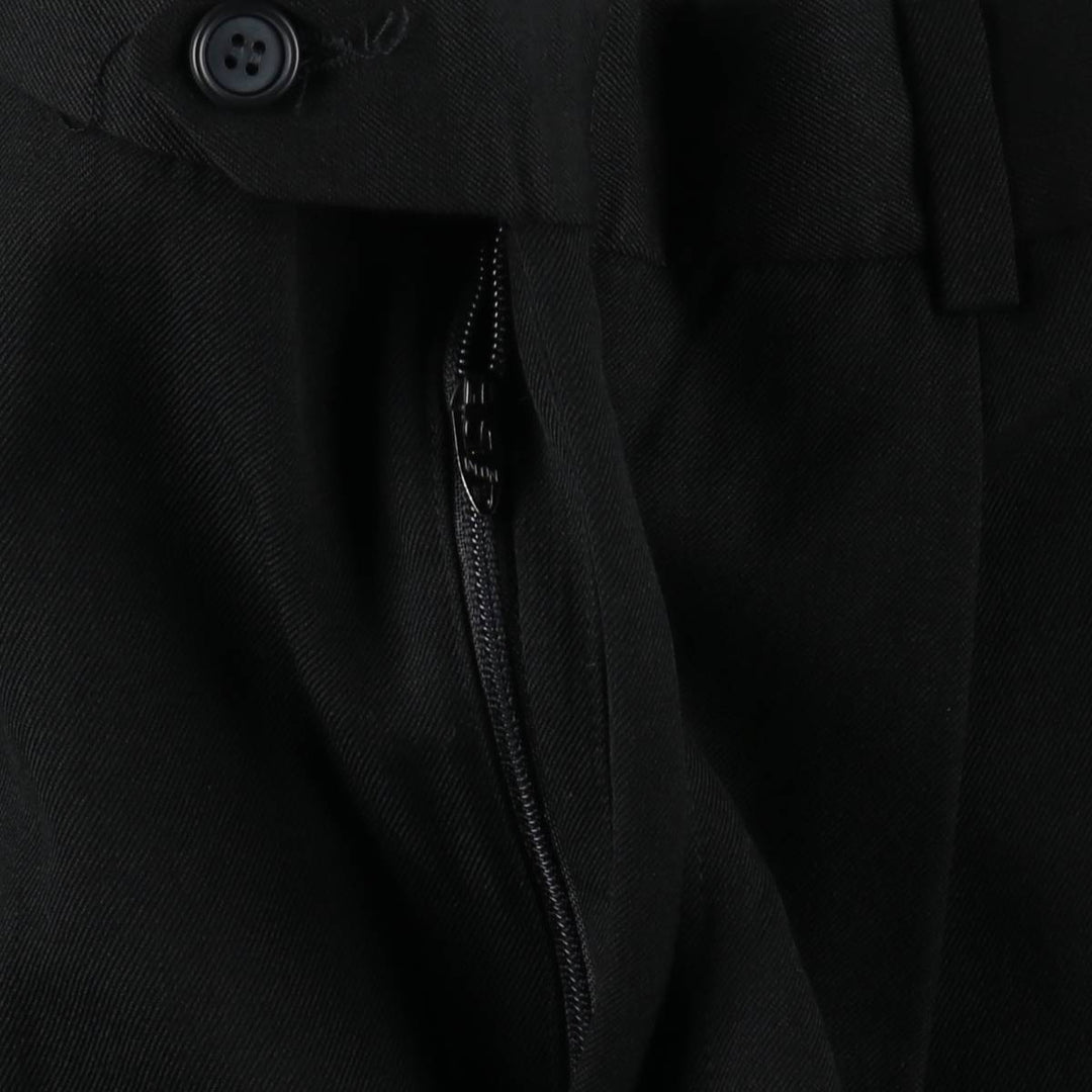 Embassy Square Two-Pleat Wool Trousers, Men's Size W31 (approx.), Vintage wool black type Vintage Second Hand