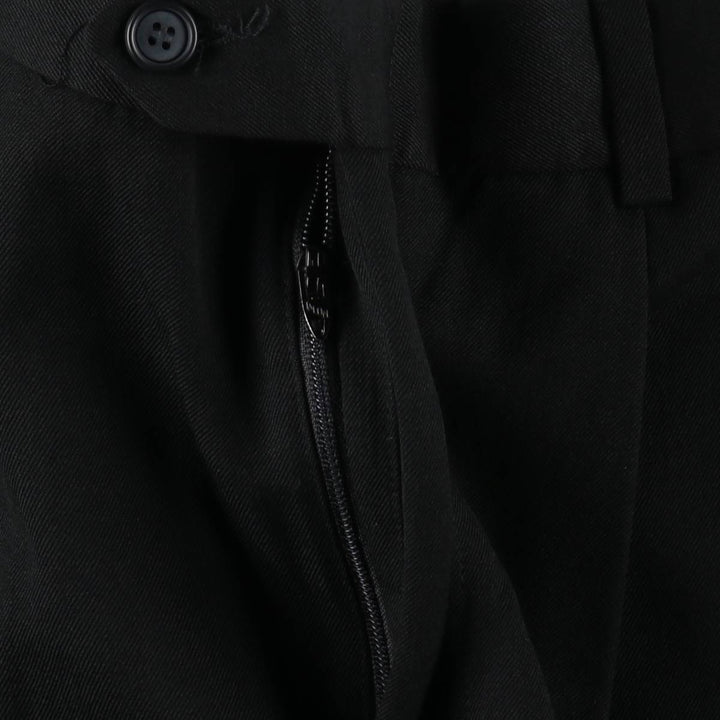 Embassy Square Two-Pleat Wool Trousers, Men's Size W31 (approx.), Vintage wool black type Vintage Second Hand