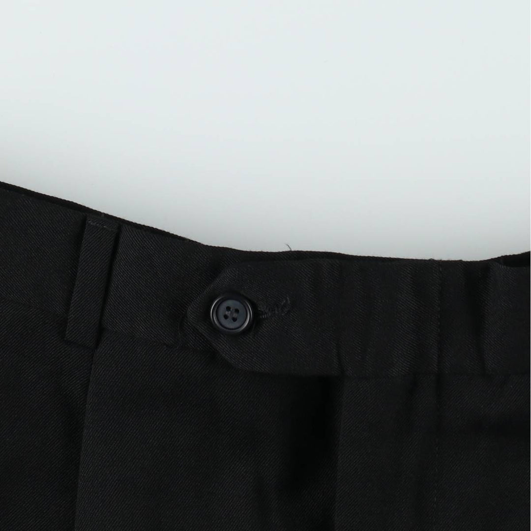 Embassy Square Two-Pleat Wool Trousers, Men's Size W31 (approx.), Vintage wool black type Vintage Second Hand