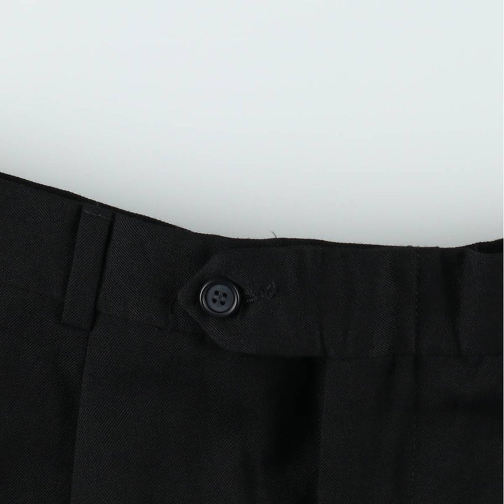 Embassy Square Two-Pleat Wool Trousers, Men's Size W31 (approx.), Vintage wool black type Vintage Second Hand