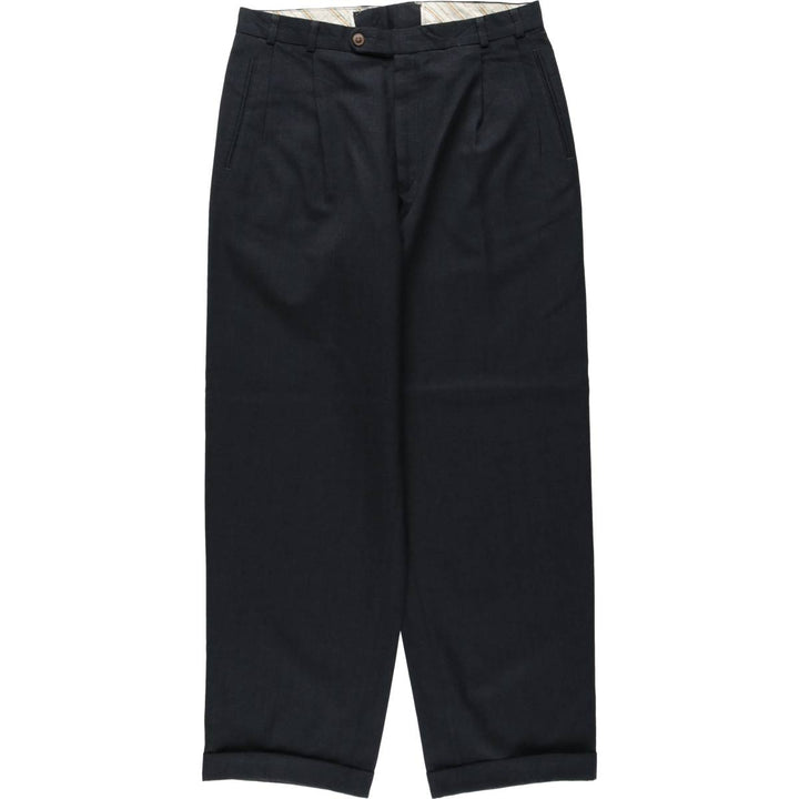 ~1980'S Creation Gross Two-Pleat Slacks Wide Pants Men's W31 (approx.) unclear gray type Vintage Second Hand