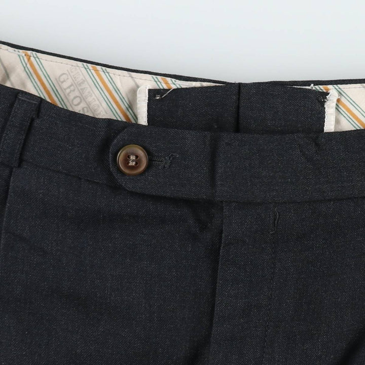 ~1980'S Creation Gross Two-Pleat Slacks Wide Pants Men's W31 (approx.) unclear gray type Vintage Second Hand