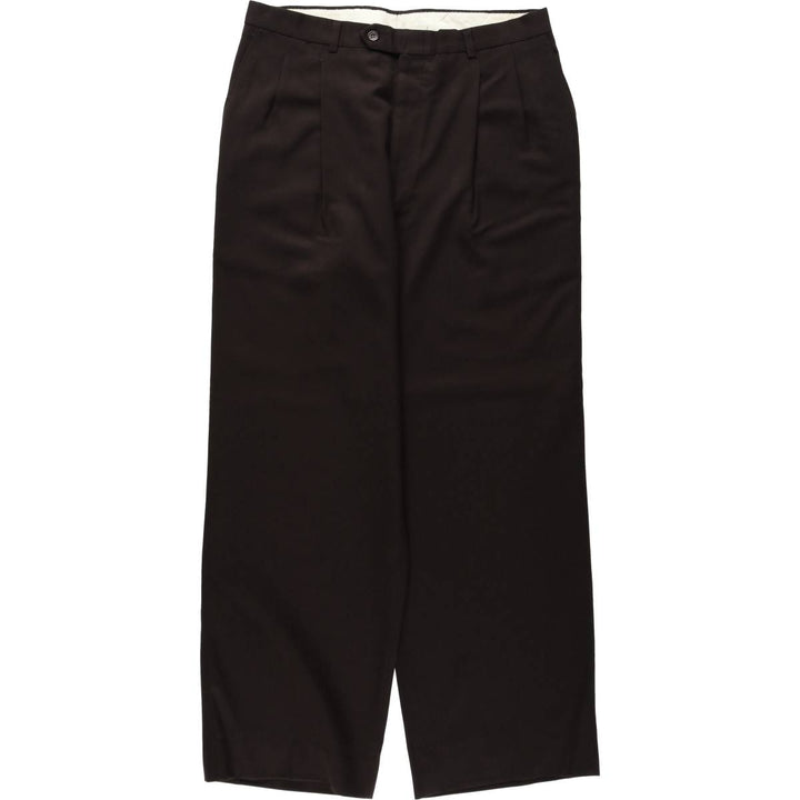 90'S style, two-pleat wide-leg trousers, men's size W33 (approx.) unclear brown type Vintage Second Hand