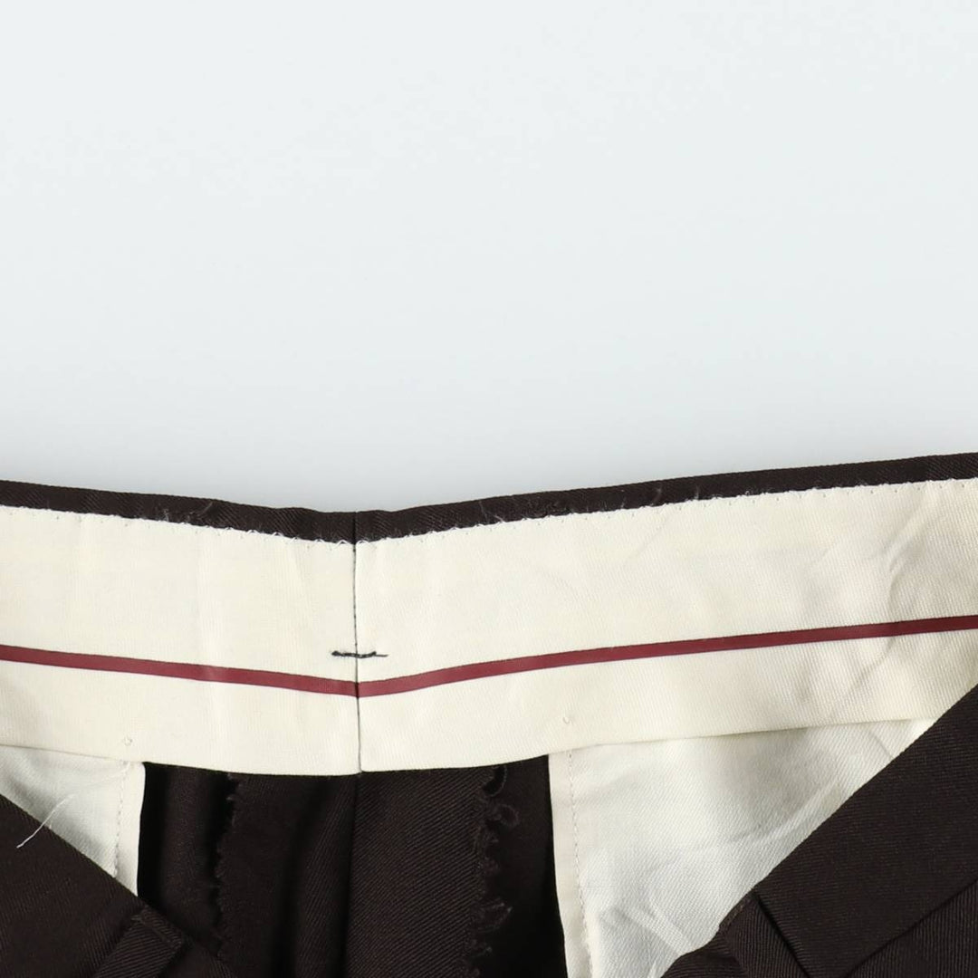 90'S style, two-pleat wide-leg trousers, men's size W33 (approx.) unclear brown type Vintage Second Hand