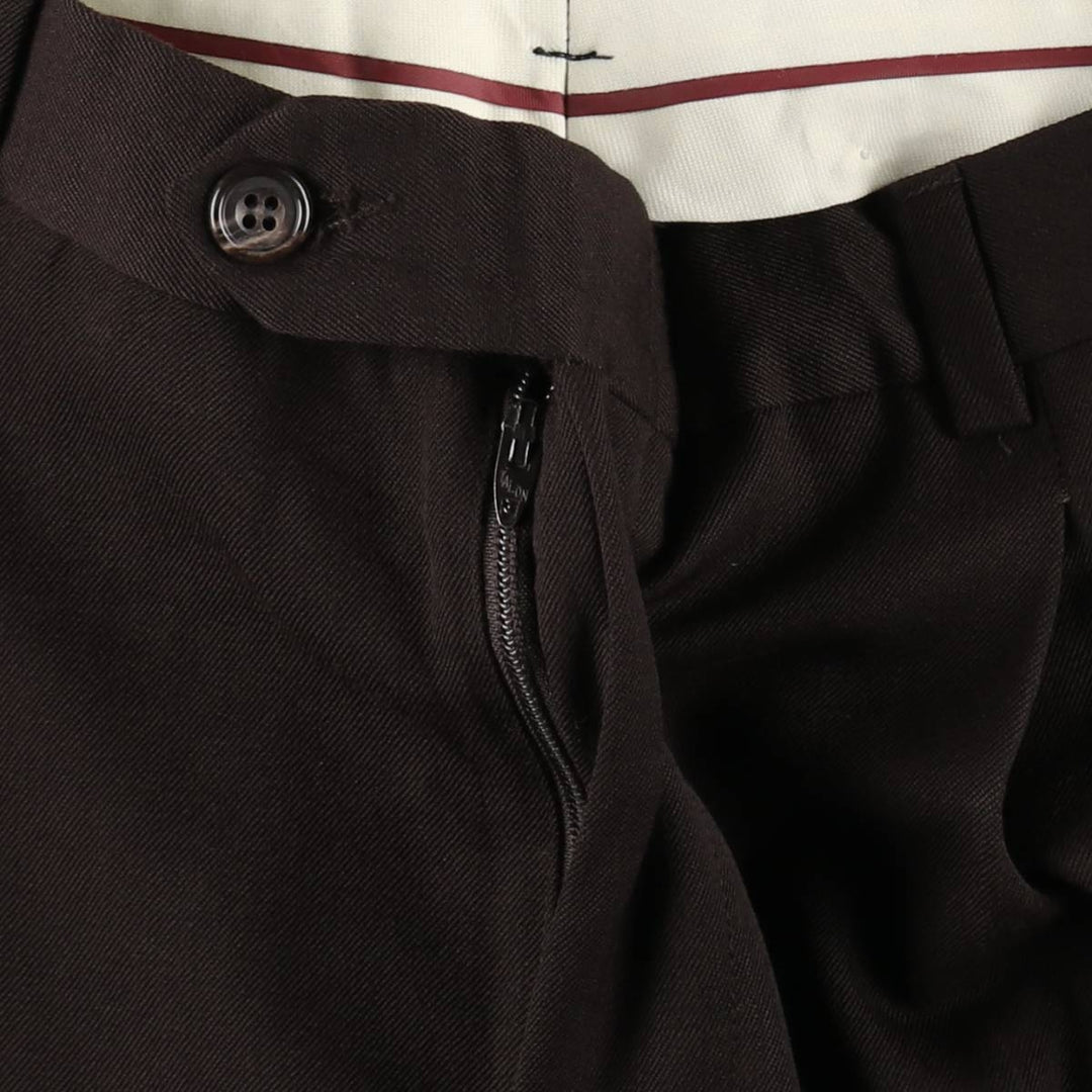 90'S style, two-pleat wide-leg trousers, men's size W33 (approx.) unclear brown type Vintage Second Hand