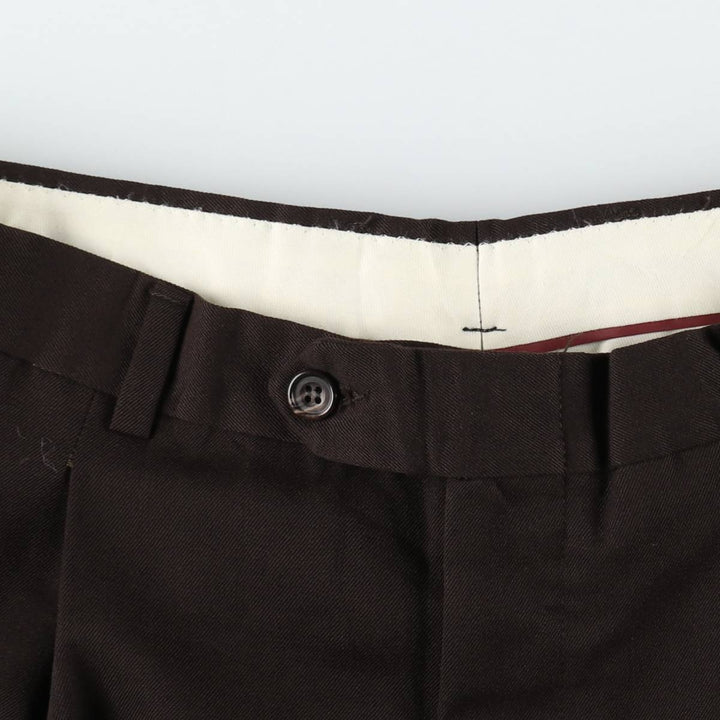 90'S style, two-pleat wide-leg trousers, men's size W33 (approx.) unclear brown type Vintage Second Hand