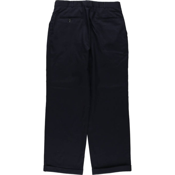 ~1990'S Deansgate Tailors Row Two-Pleat Wool Trousers, Men's Size W31 (approx.), Vintage wool navy blue type Vintage Second Hand