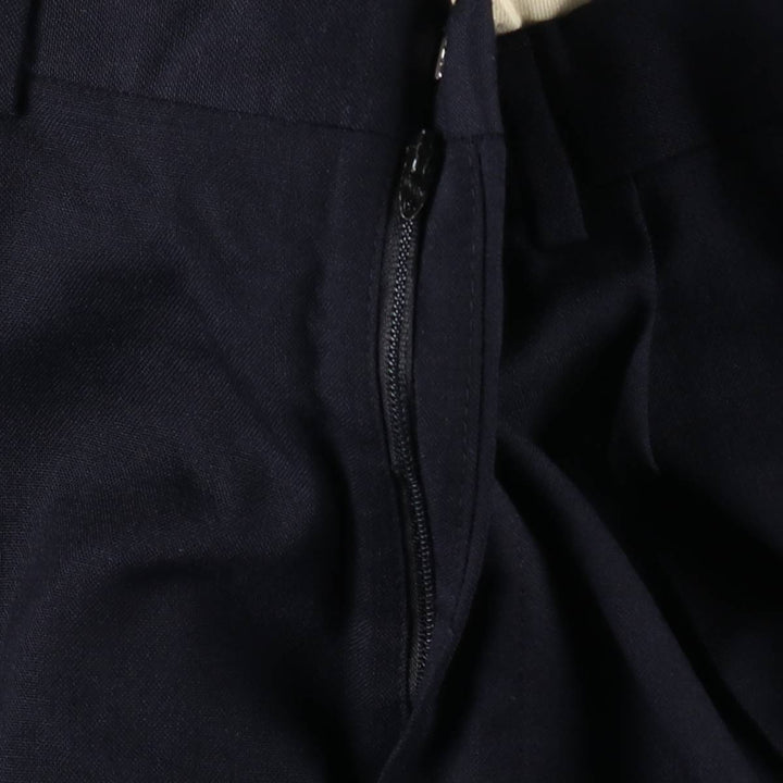 ~1990'S Deansgate Tailors Row Two-Pleat Wool Trousers, Men's Size W31 (approx.), Vintage wool navy blue type Vintage Second Hand