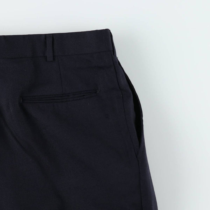 ~1990'S Deansgate Tailors Row Two-Pleat Wool Trousers, Men's Size W31 (approx.), Vintage wool navy blue type Vintage Second Hand