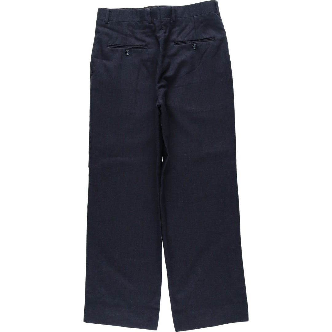 ~1990'S Saks Fifth Avenue Two-Pleat Wool Trousers, Men's Size W31 (approx.), Vintage wool navy blue type Vintage Second Hand