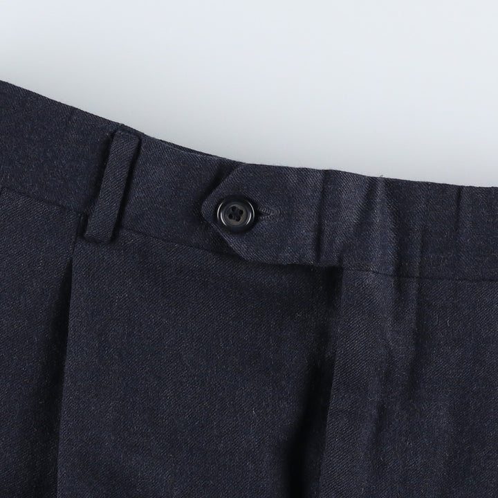 ~1990'S Saks Fifth Avenue Two-Pleat Wool Trousers, Men's Size W31 (approx.), Vintage wool navy blue type Vintage Second Hand