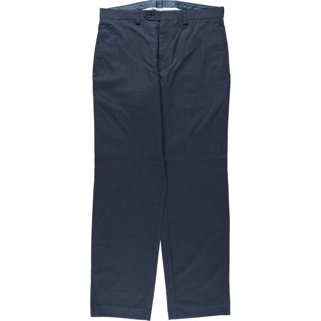 Ralph Lauren LAUREN Check Pattern Wool Pants Slacks Men's W34 (approx.) wool navy blue type Vintage Second Hand