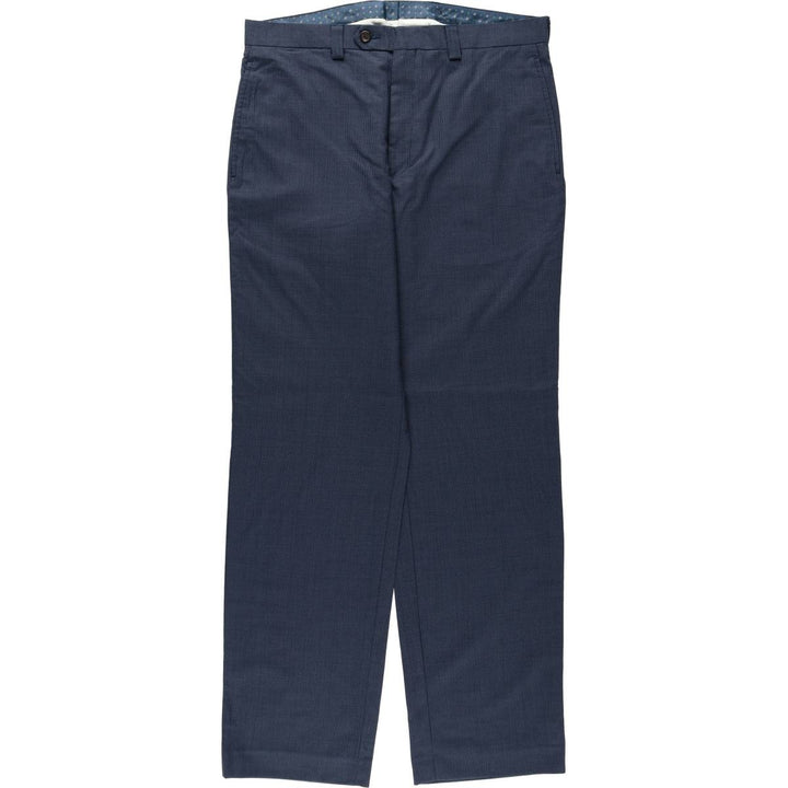 Ralph Lauren LAUREN Check Pattern Wool Pants Slacks Men's W34 (approx.) wool navy blue type Vintage Second Hand