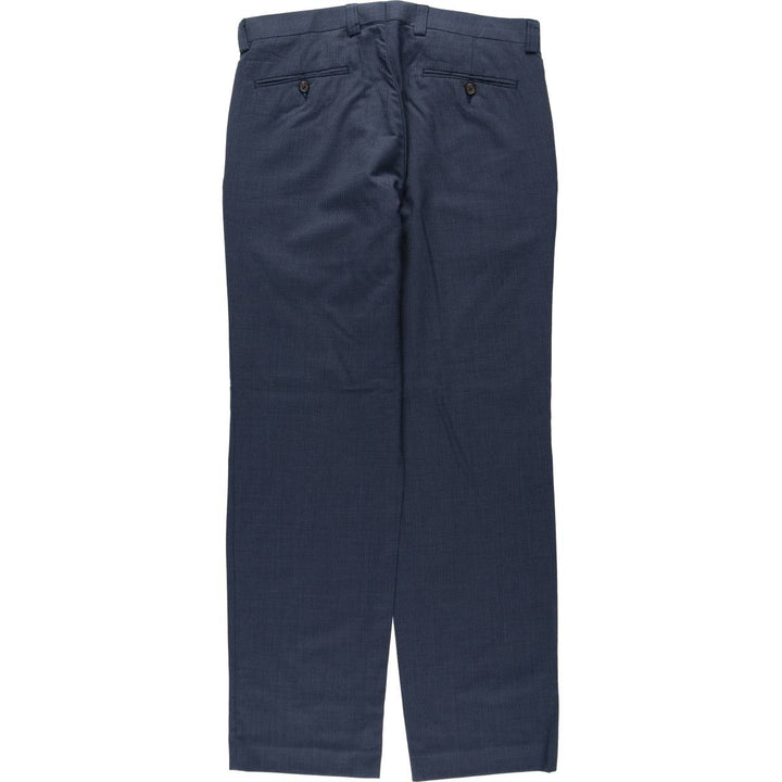 Ralph Lauren LAUREN Check Pattern Wool Pants Slacks Men's W34 (approx.) wool navy blue type Vintage Second Hand