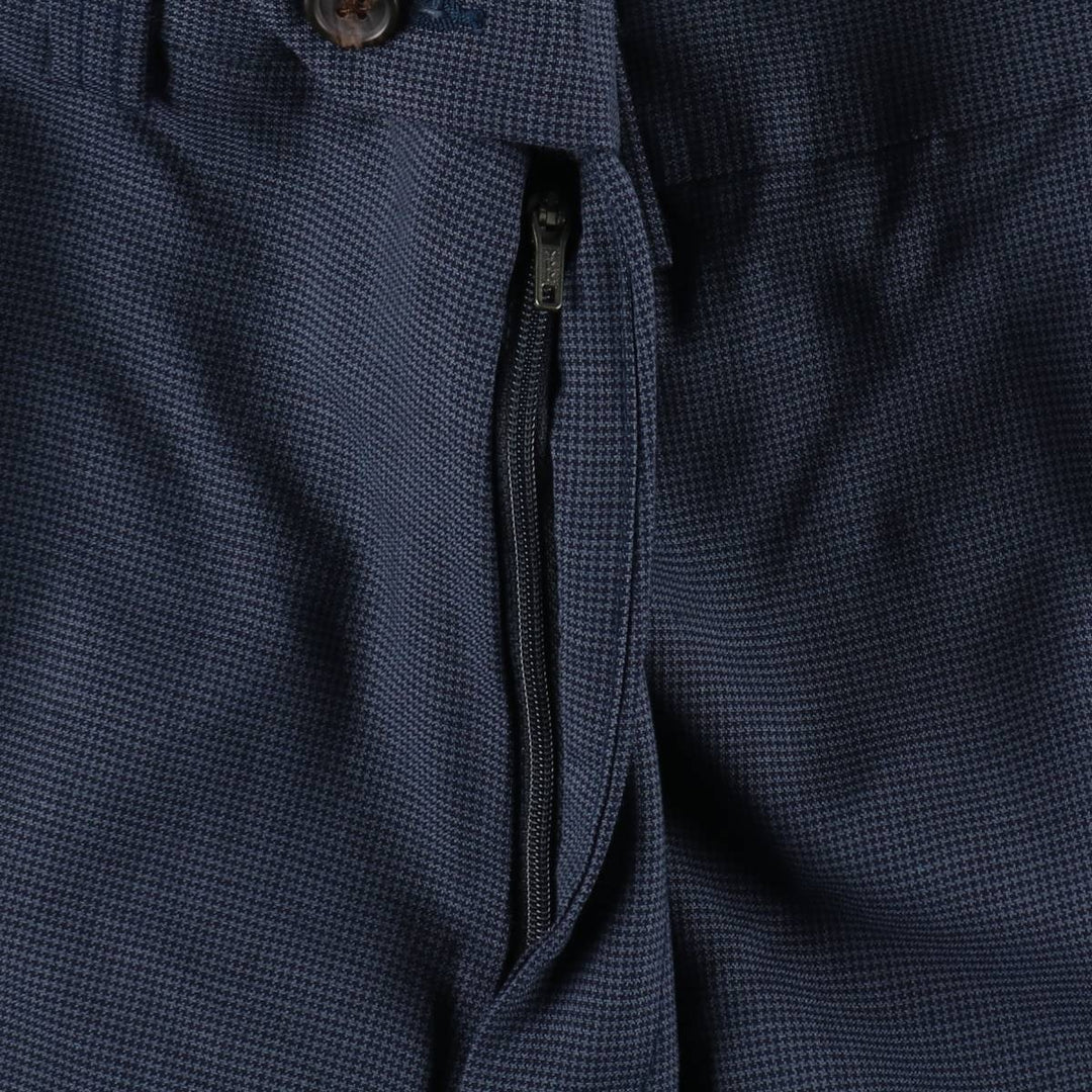 Ralph Lauren LAUREN Check Pattern Wool Pants Slacks Men's W34 (approx.) wool navy blue type Vintage Second Hand