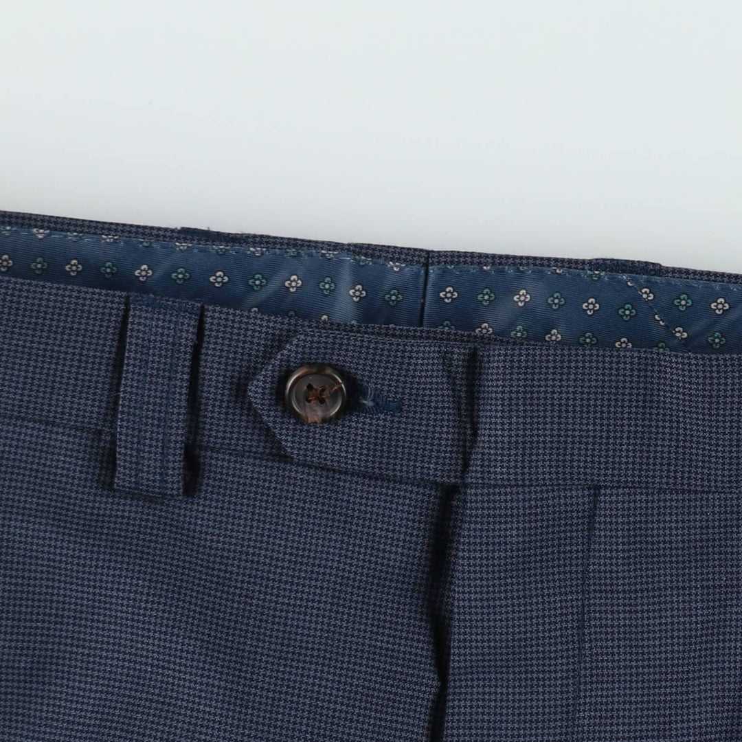 Ralph Lauren LAUREN Check Pattern Wool Pants Slacks Men's W34 (approx.) wool navy blue type Vintage Second Hand