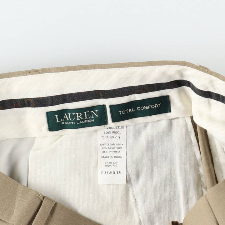 Ralph Lauren Lauren Wool Pants, Slacks, Men's, Size W33 wool Beige type Vintage Second Hand