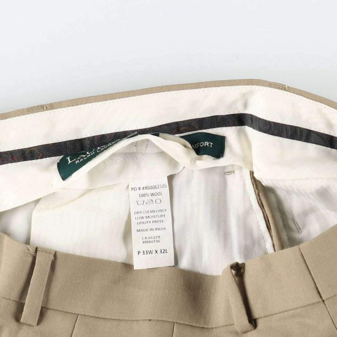 Ralph Lauren Lauren Wool Pants, Slacks, Men's, Size W33 wool Beige type Vintage Second Hand