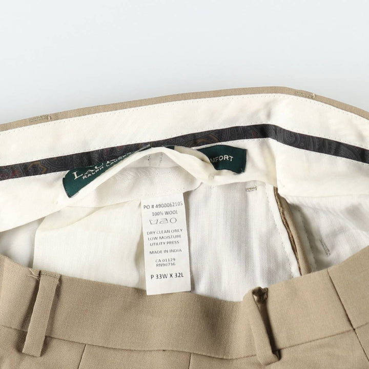 Ralph Lauren Lauren Wool Pants, Slacks, Men's, Size W33 wool Beige type Vintage Second Hand