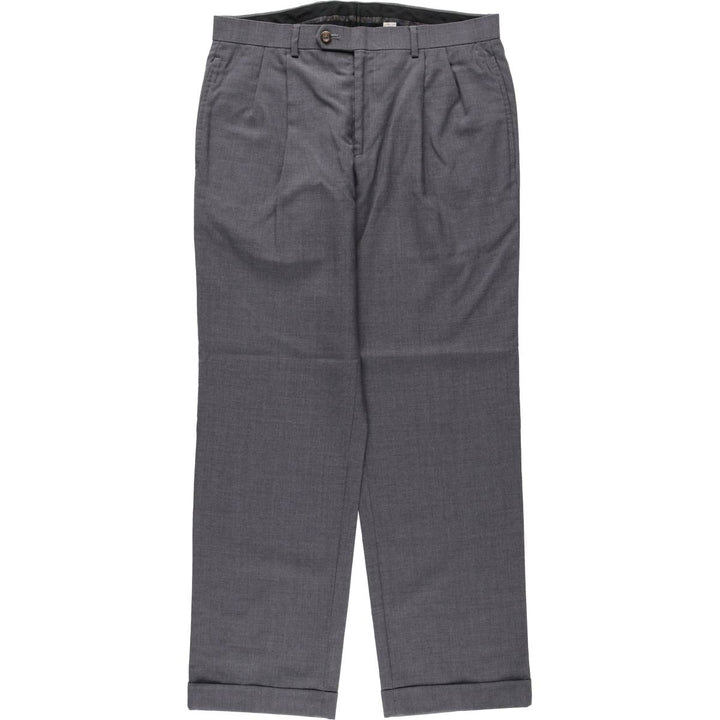 Ralph Lauren LAUREN Lauren Two-pleat wool pants slacks for men, W33 equivalent wool gray type Vintage Second Hand