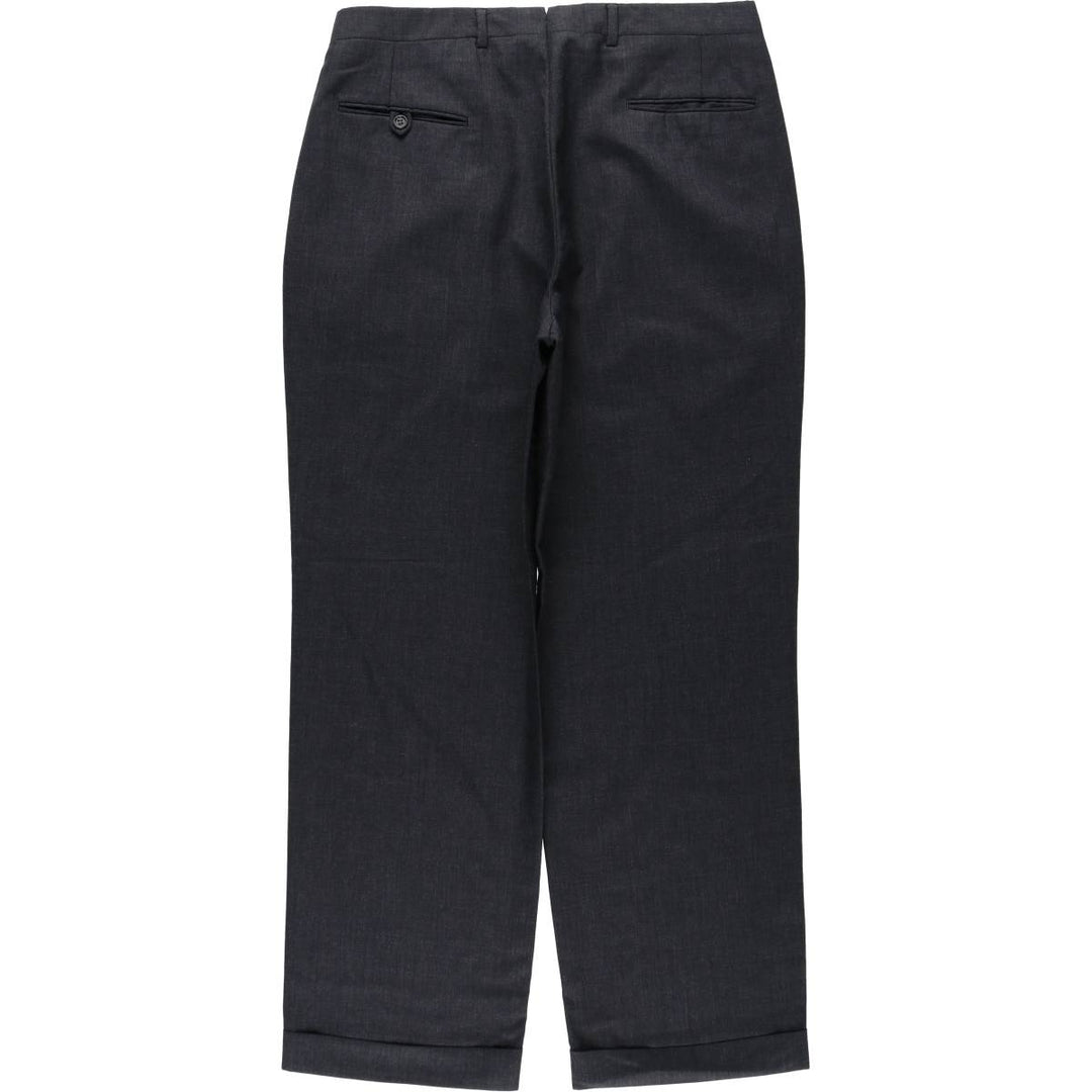 MAJER SLACKS Two-Pleat Wool Trousers, Made in USA, Men's Size W34 (approx.), Vintage wool Charcoal Vintage Second Hand