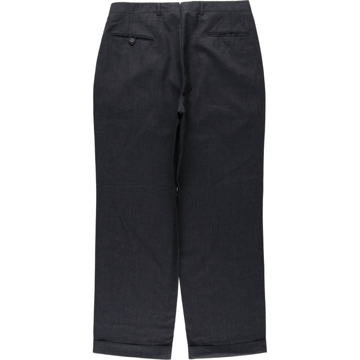 MAJER SLACKS Two-Pleat Wool Trousers, Made in USA, Men's Size W34 (approx.), Vintage wool Charcoal Vintage Second Hand