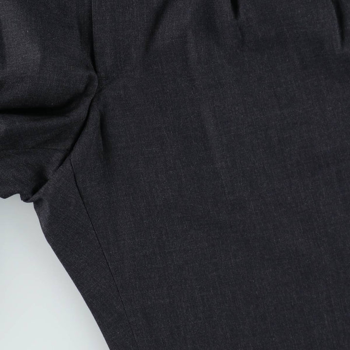 MAJER SLACKS Two-Pleat Wool Trousers, Made in USA, Men's Size W34 (approx.), Vintage wool Charcoal Vintage Second Hand