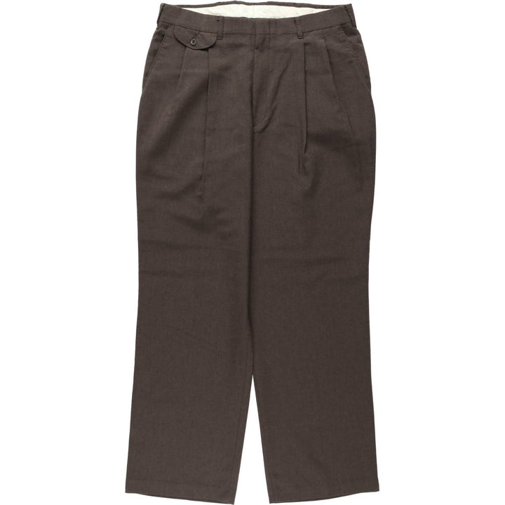 Haggar 2-pleat slacks for men, size W34 polyester brown type Vintage Second Hand