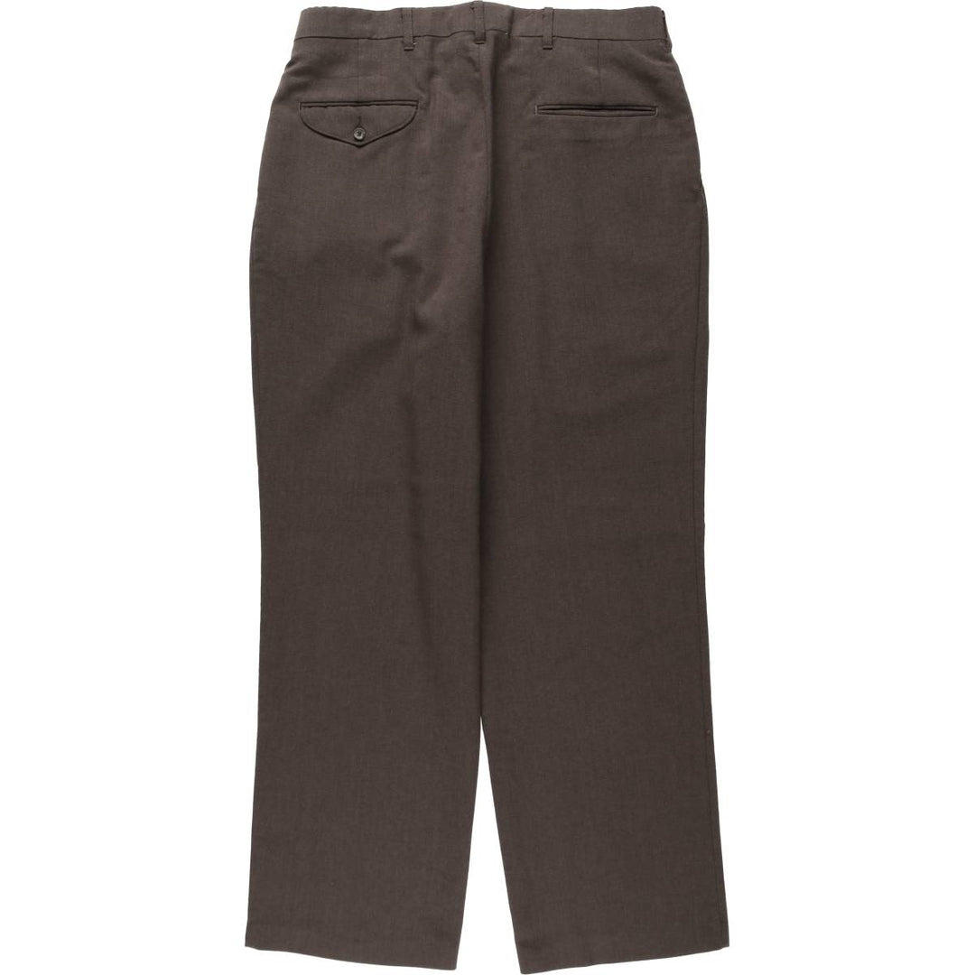 Haggar 2-pleat slacks for men, size W34 polyester brown type Vintage Second Hand