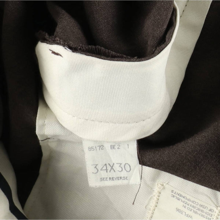 Haggar 2-pleat slacks for men, size W34 polyester brown type Vintage Second Hand