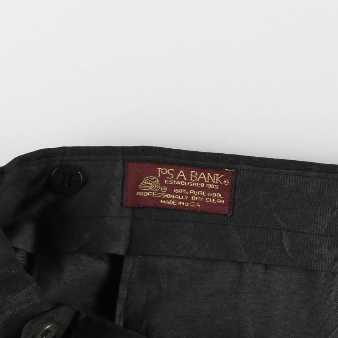 JOS. A. BANK Two-pleat wool trousers, made in the USA, men's size W34 (approx.), lightweight. wool Charcoal Vintage Second Hand