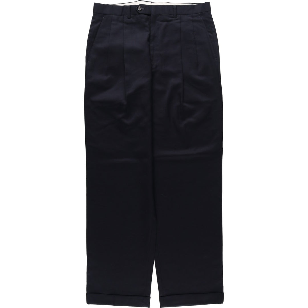 Ralph Lauren RALPH Two-pleat Wool Pants Slacks Men's Size W34 wool navy blue type Vintage Second Hand