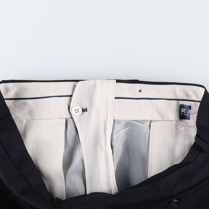 Ralph Lauren RALPH Two-pleat Wool Pants Slacks Men's Size W34 wool navy blue type Vintage Second Hand