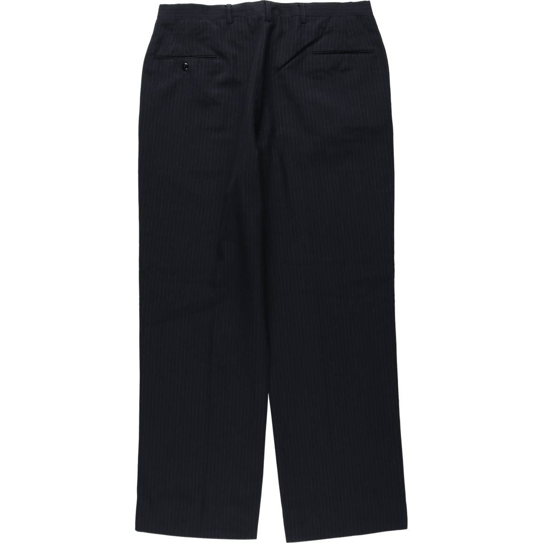 Striped Pattern Slacks Pants, Men's W35 (approx.), Vintage unclear navy blue type Vintage Second Hand