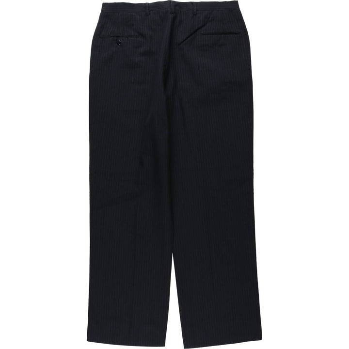 Striped Pattern Slacks Pants, Men's W35 (approx.), Vintage unclear navy blue type Vintage Second Hand