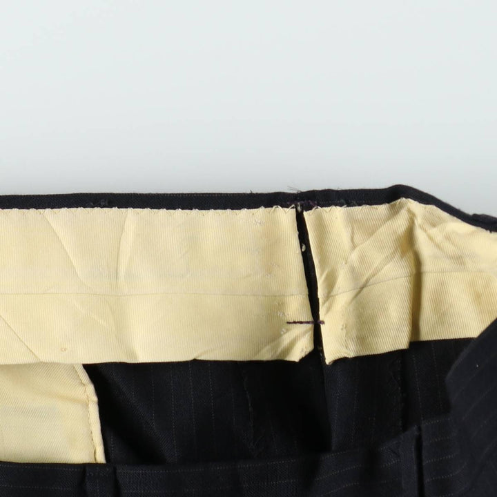 Striped Pattern Slacks Pants, Men's W35 (approx.), Vintage unclear navy blue type Vintage Second Hand