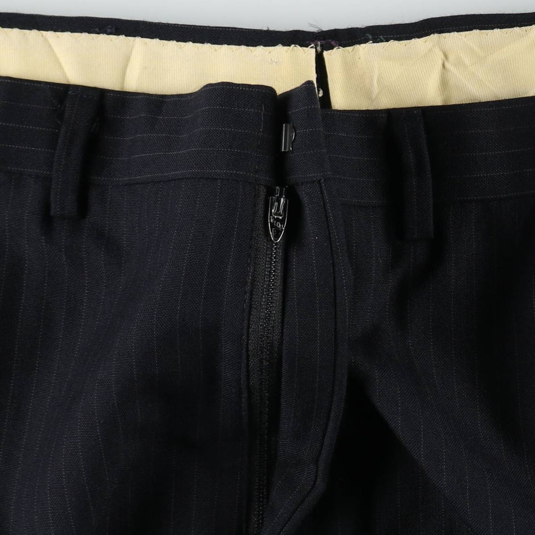 Striped Pattern Slacks Pants, Men's W35 (approx.), Vintage unclear navy blue type Vintage Second Hand