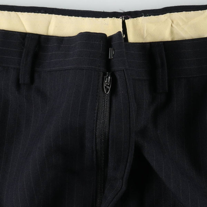 Striped Pattern Slacks Pants, Men's W35 (approx.), Vintage unclear navy blue type Vintage Second Hand