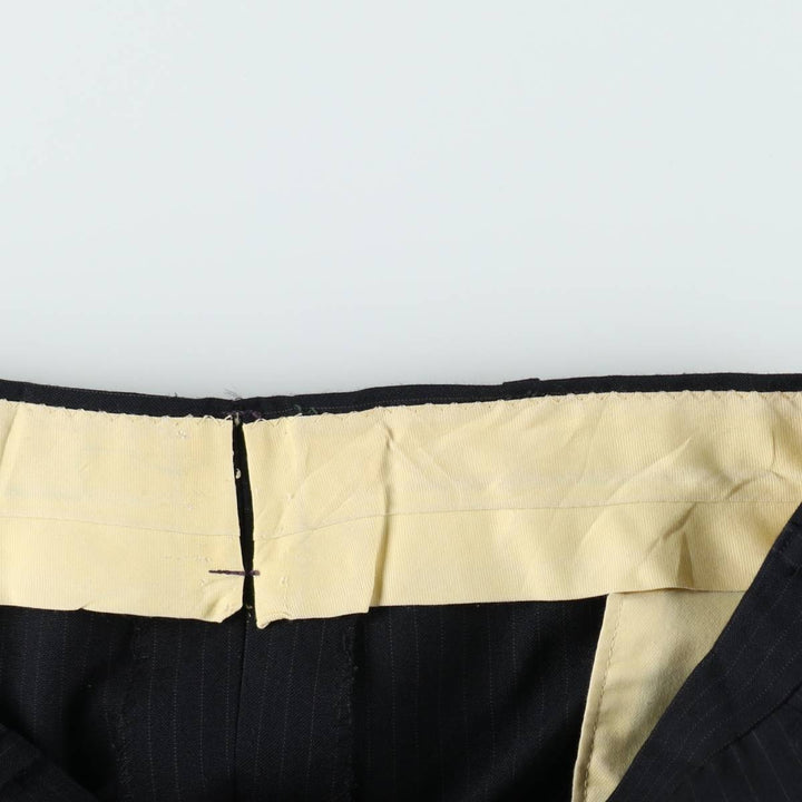 Striped Pattern Slacks Pants, Men's W35 (approx.), Vintage unclear navy blue type Vintage Second Hand