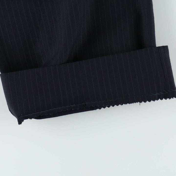 Striped Pattern Slacks Pants, Men's W35 (approx.), Vintage unclear navy blue type Vintage Second Hand