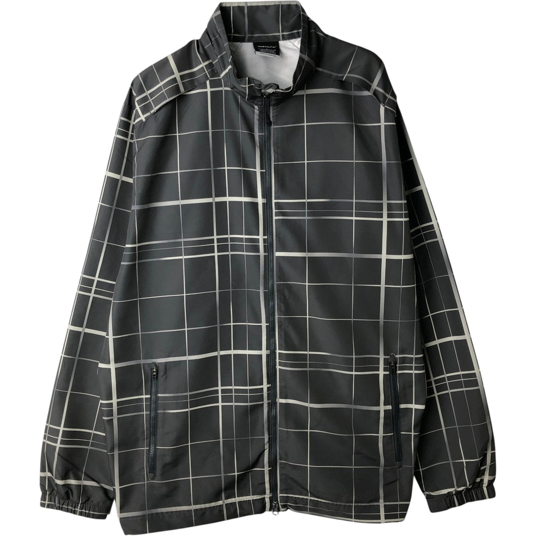 Nike Golf Check Pattern Windbreaker, Men's Size L (approx.) polyester gray type Vintage Second Hand