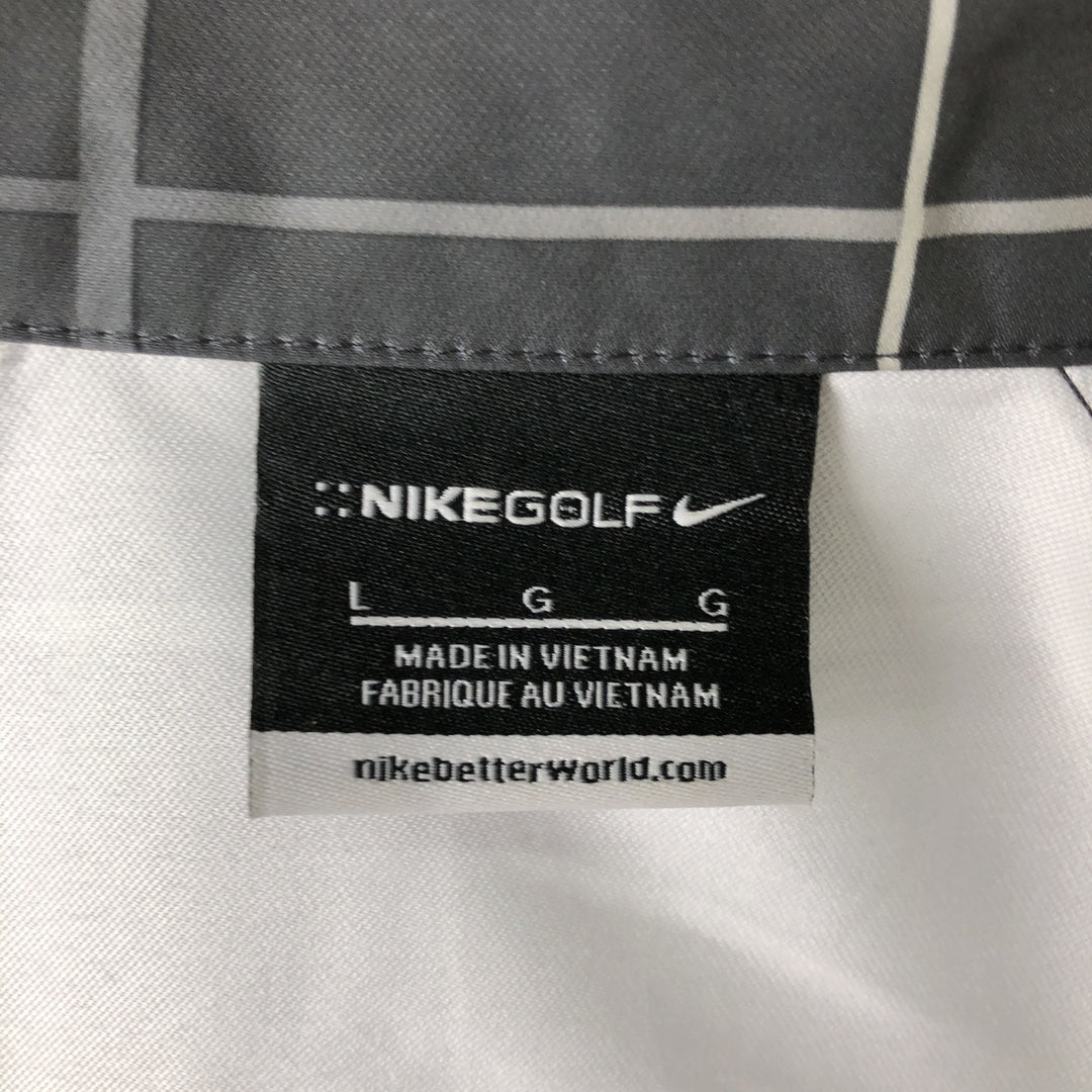 Nike Golf Check Pattern Windbreaker, Men's Size L (approx.) polyester gray type Vintage Second Hand
