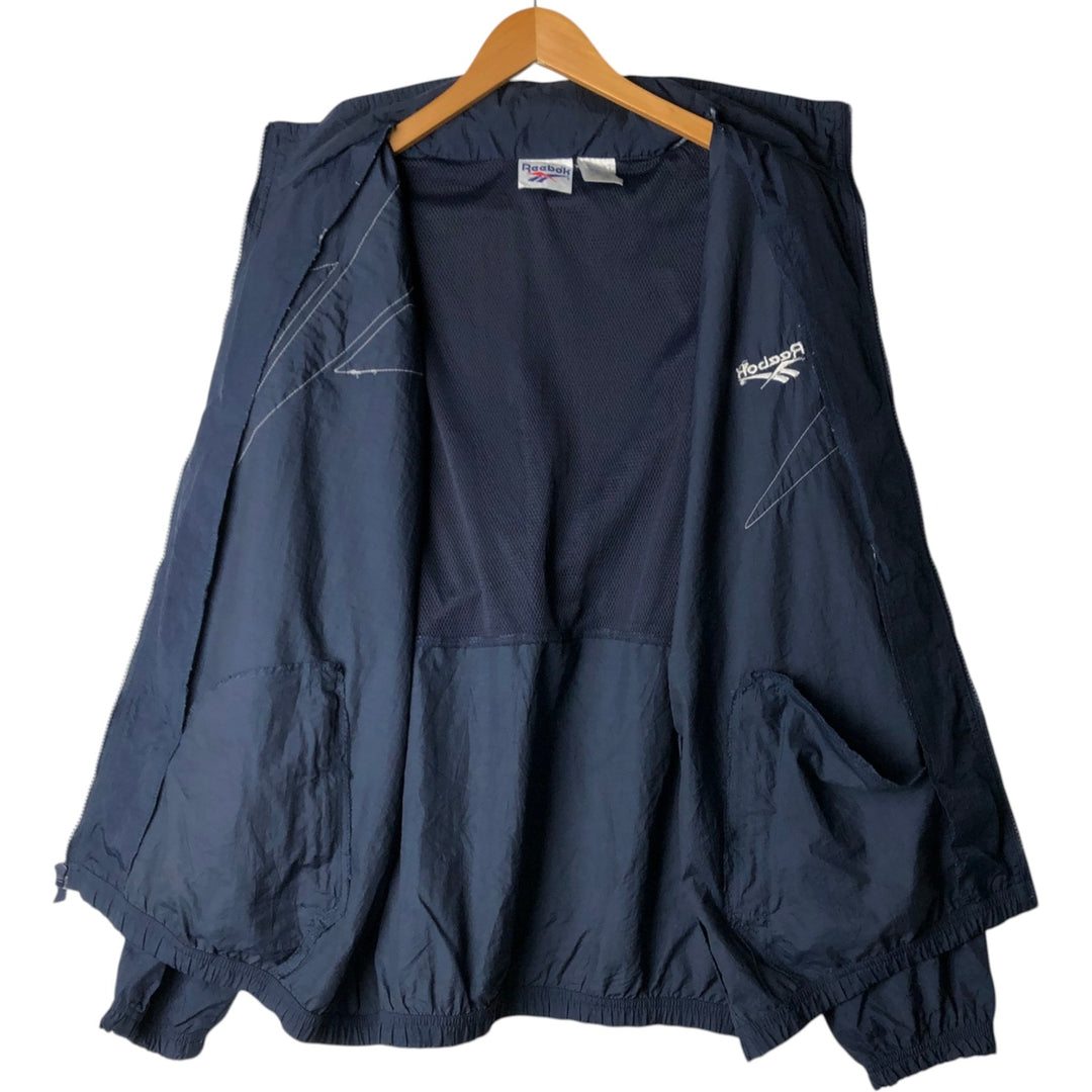 90'S Reebok nylon jacket, men's size L, vintage Nylon navy blue type Vintage Second Hand