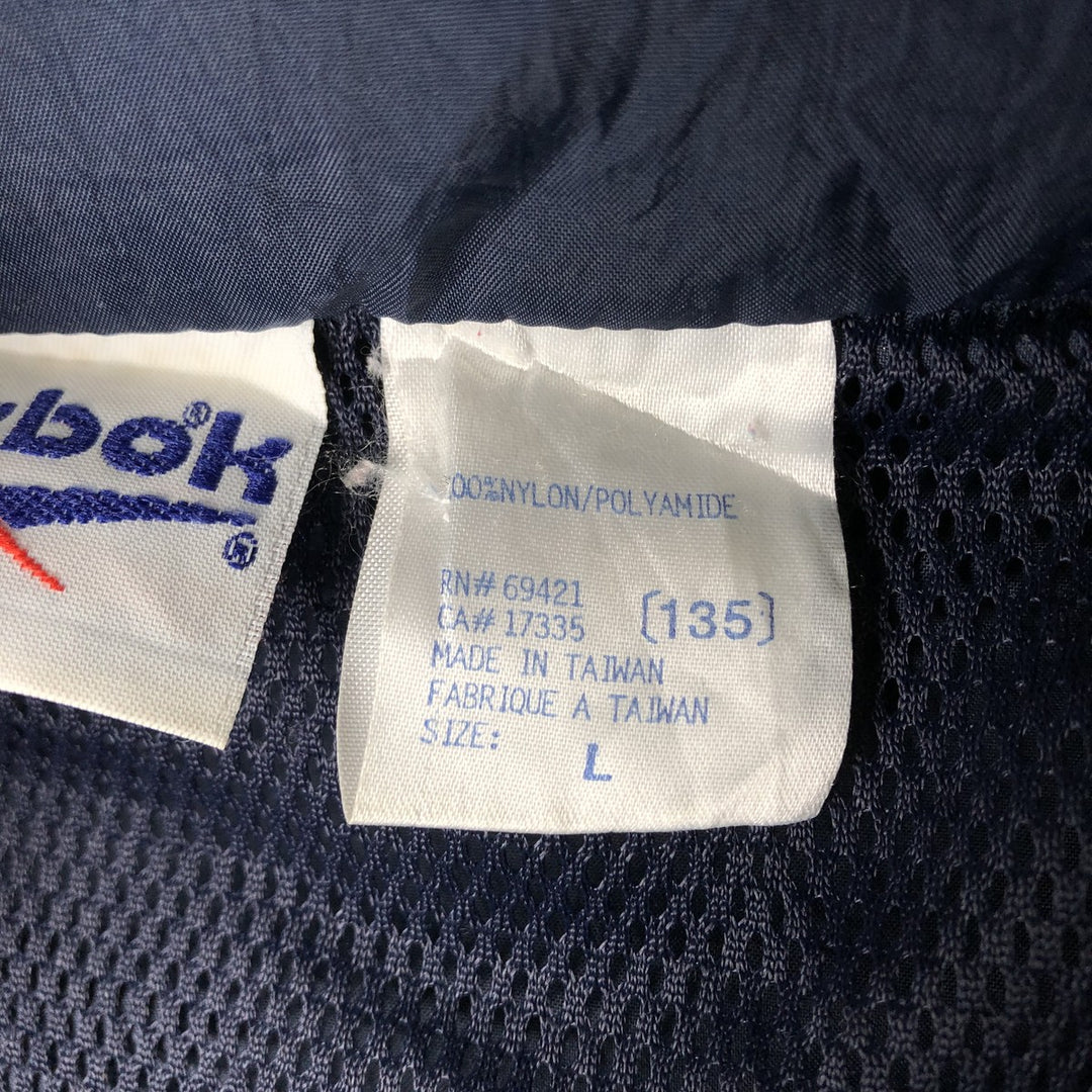 90'S Reebok nylon jacket, men's size L, vintage Nylon navy blue type Vintage Second Hand