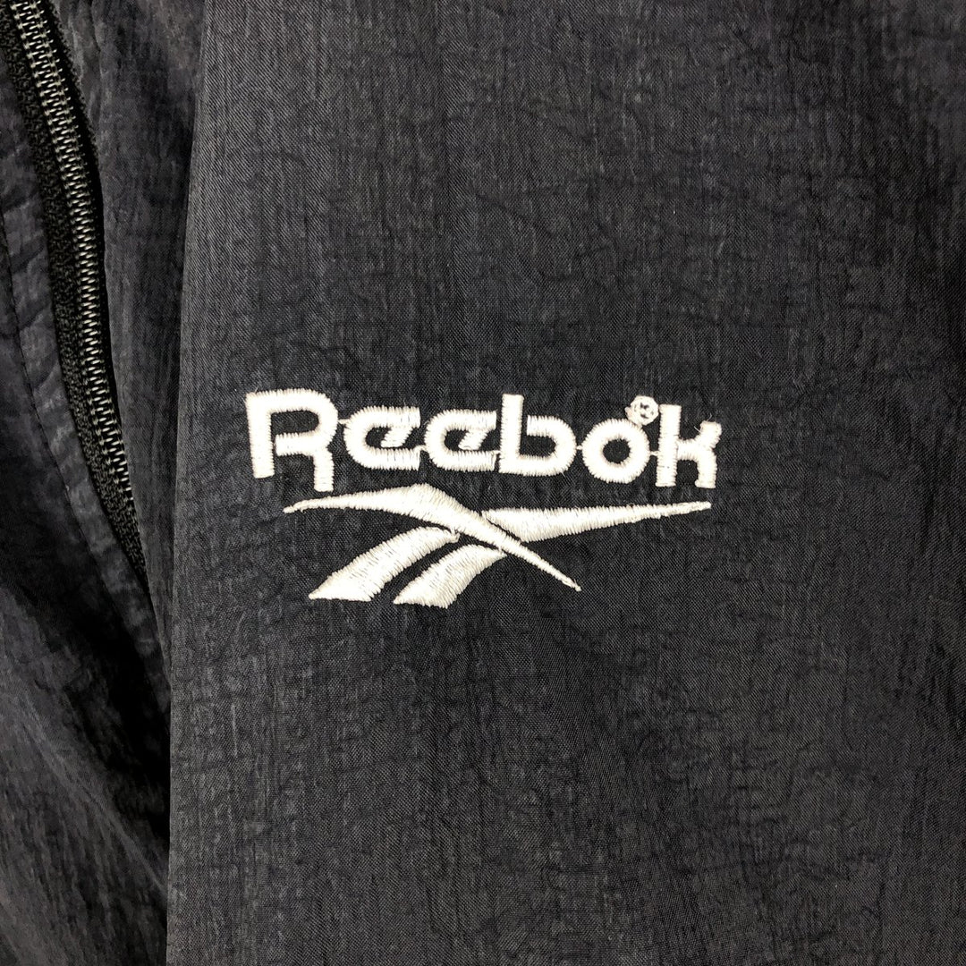 90'S Reebok nylon jacket, men's size L, vintage Nylon black type Vintage Second Hand