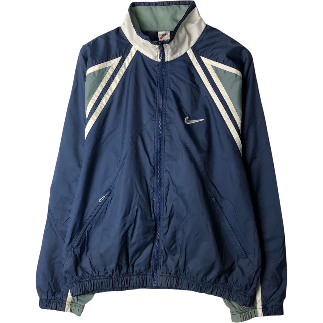 90'S Nike NIKE Back Logo Nylon Jacket Men's Size L Vintage Nylon navy blue type Vintage Second Hand