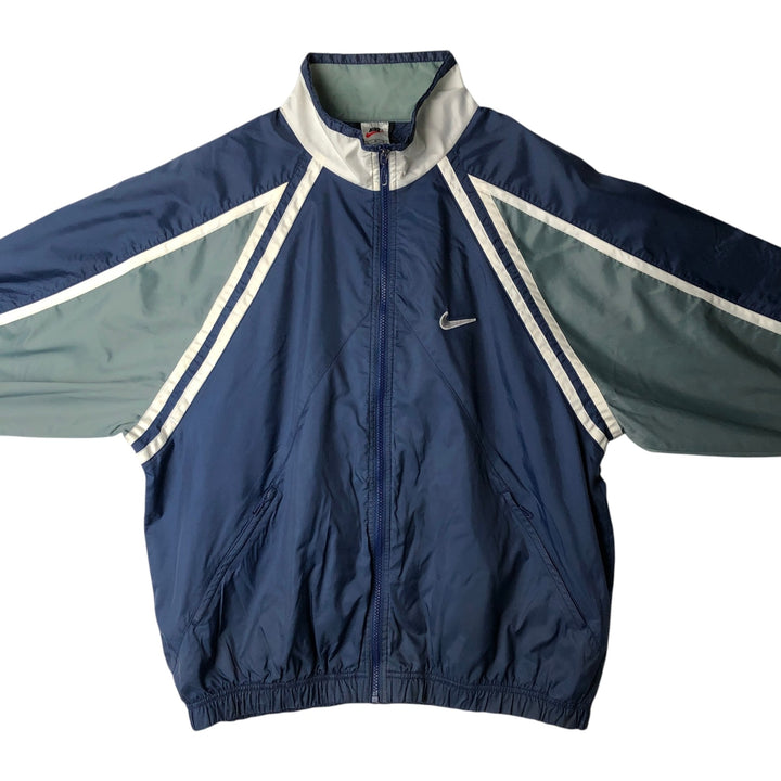 90'S Nike NIKE Back Logo Nylon Jacket Men's Size L Vintage Nylon navy blue type Vintage Second Hand
